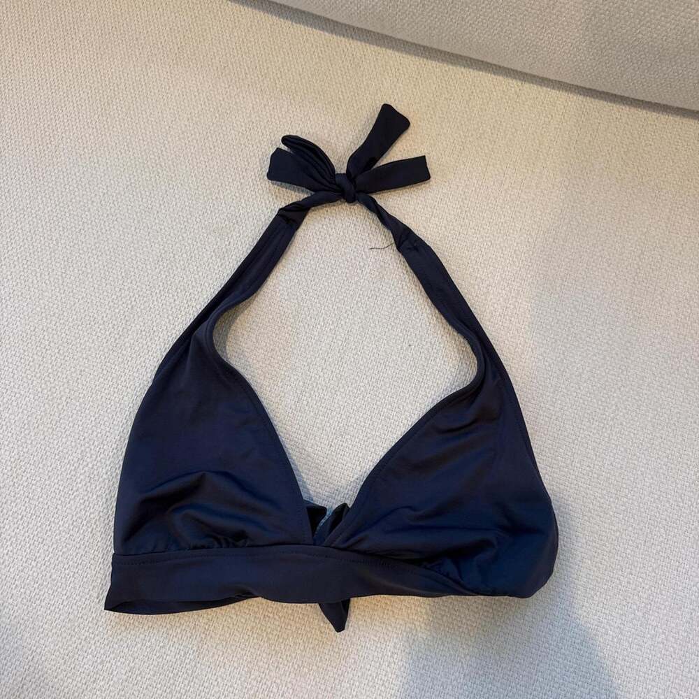 Dark grey halter neck bikini top
